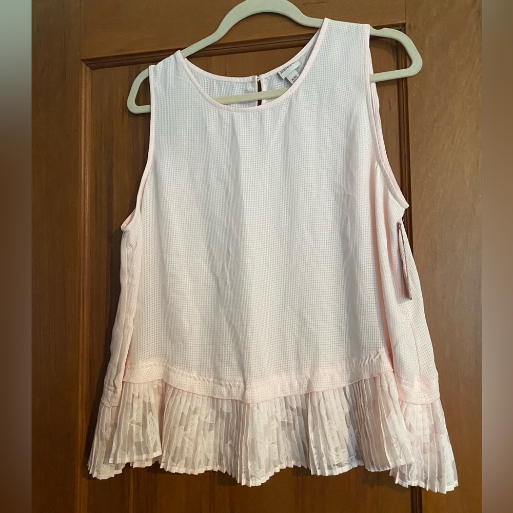 Pale Pink Sleeveless Peplum Blouse, New with Tags